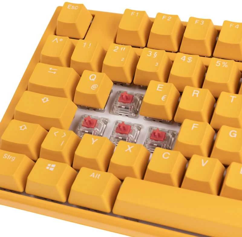 Ducky One 3 Geltona TKL Klaviatūra žaidimams, RGB LED - MX-Silent-Raudona