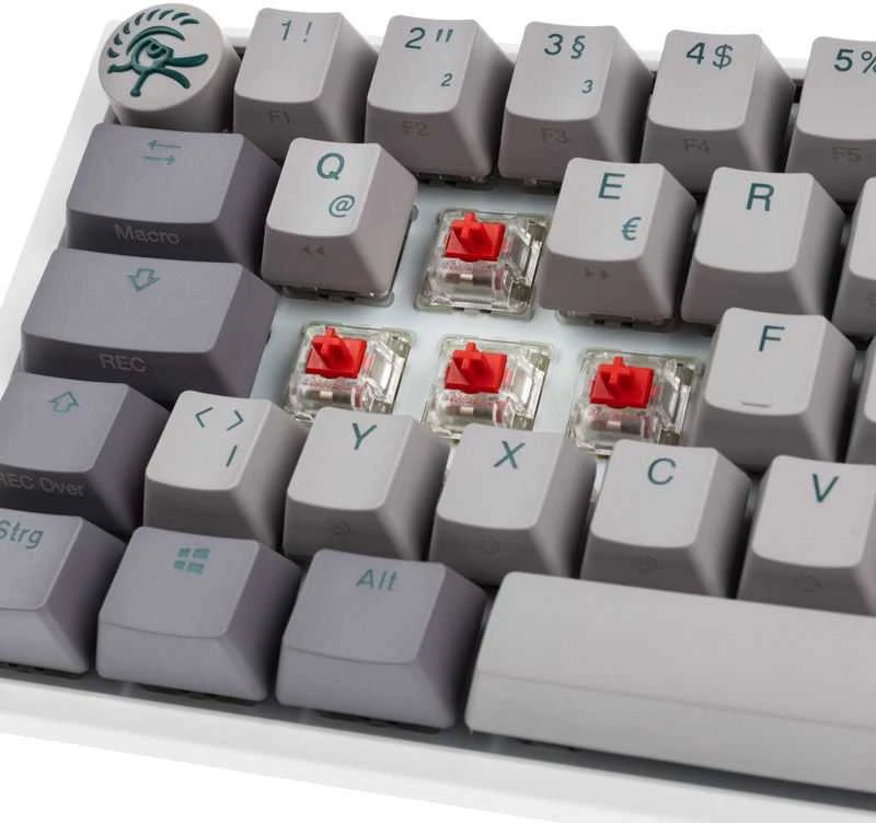 Ducky One 3 Mist Pilkas SF Klaviatūra žaidimams, RGB LED - MX-Raudona