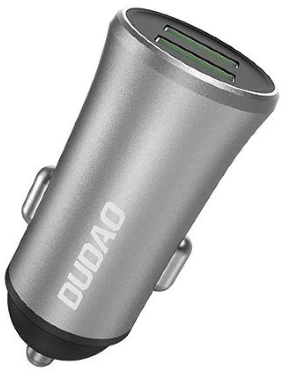Dudao 3.4A smart car charger 2x USB sidabro spalvos (R6S sidabro spalvos)
