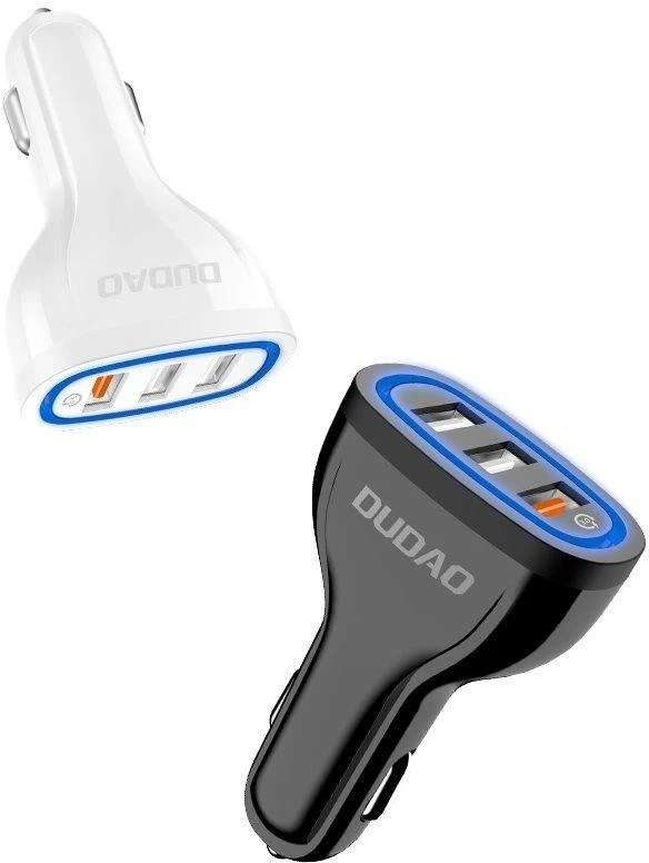 Automobilinis įkroviklis Dudao R7S, 3x USB, 18W (baltas)
