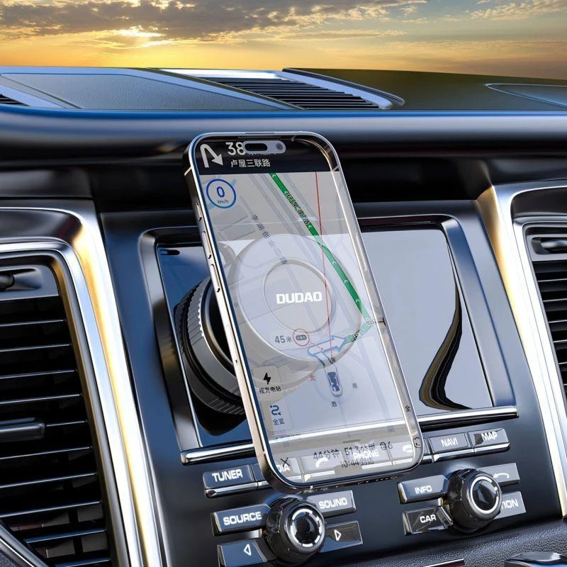 Dudao F24PRO „MagSafe“ suderinamas automobilio laikiklis su siurbtuku, skirtas priekiniam stiklui arba prietaisų skydeliui - Juodas