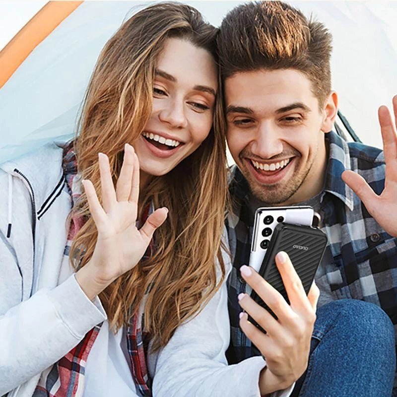 Dudao K11 10000mAh Powerbank su Built-in kabeliss – juodos spalvos