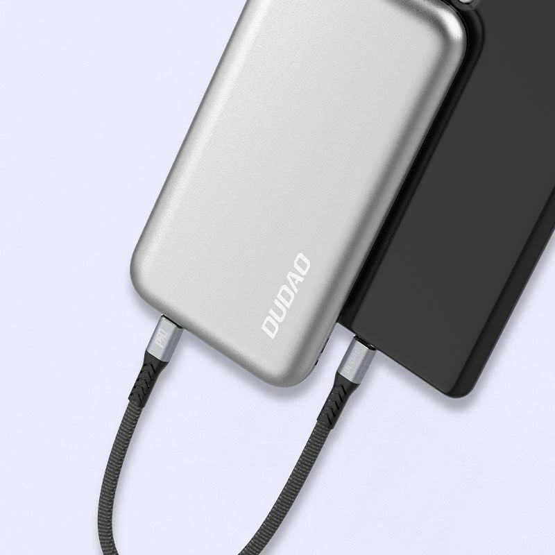 Ausinės Dudao L10C USB-C - USB-C PD laidas 100W 5A 0.23m - juodas