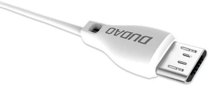 USB kabelis Dudao (L4M) microUSB (2.4A) baltas (2m)