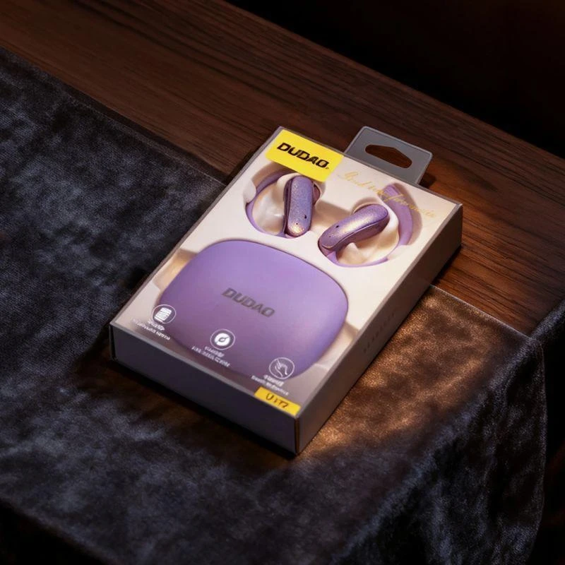 Dudao U17Z Bluetooth 5.3 OWS Ausinės with Ear Hooks - Violetinė