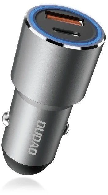 „Dudao“ USB / USB automobilinis C tipo įkroviklis, greitas įkrovimas, 22,5 W pilkas (R4PQ)