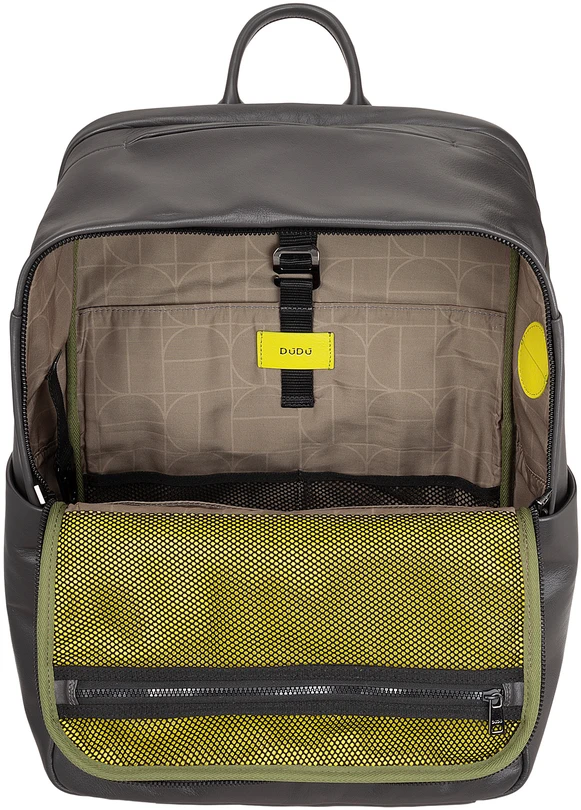 DUDU Kuprinė biznesowy Sydney – skóra naturalna, komora na laptopa, miejsce na tablet, dydis 20 l, 20 l