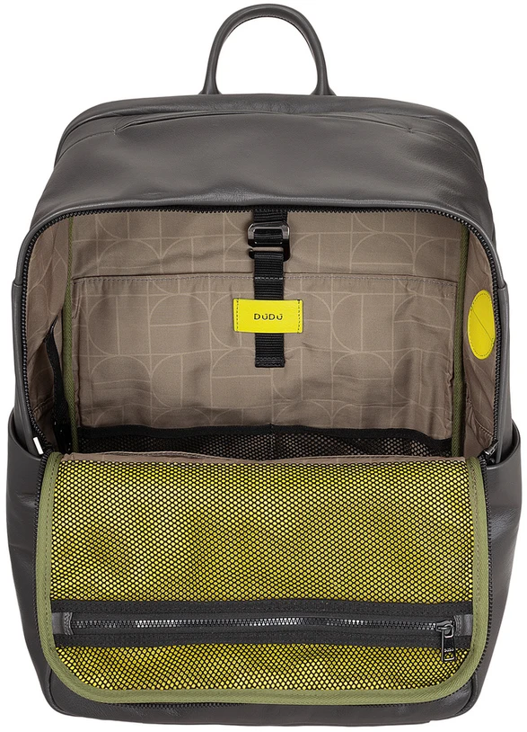 DUDU Kuprinė biznesowy Sydney – skóra naturalna, komora na laptopa, miejsce na tablet, dydis 20 l, 20 l