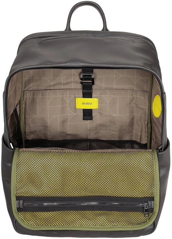 DUDU Kuprinė biznesowy Sydney – skóra naturalna, komora na laptopa, miejsce na tablet, dydis 20 l, 20 l