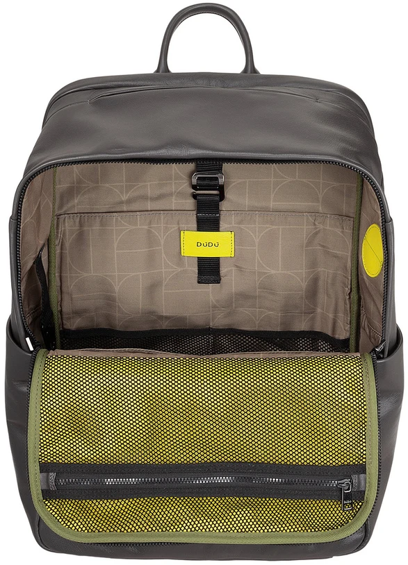 DUDU Kuprinė biznesowy Sydney – skóra naturalna, komora na laptopa, miejsce na tablet, dydis 20 l, 20 l