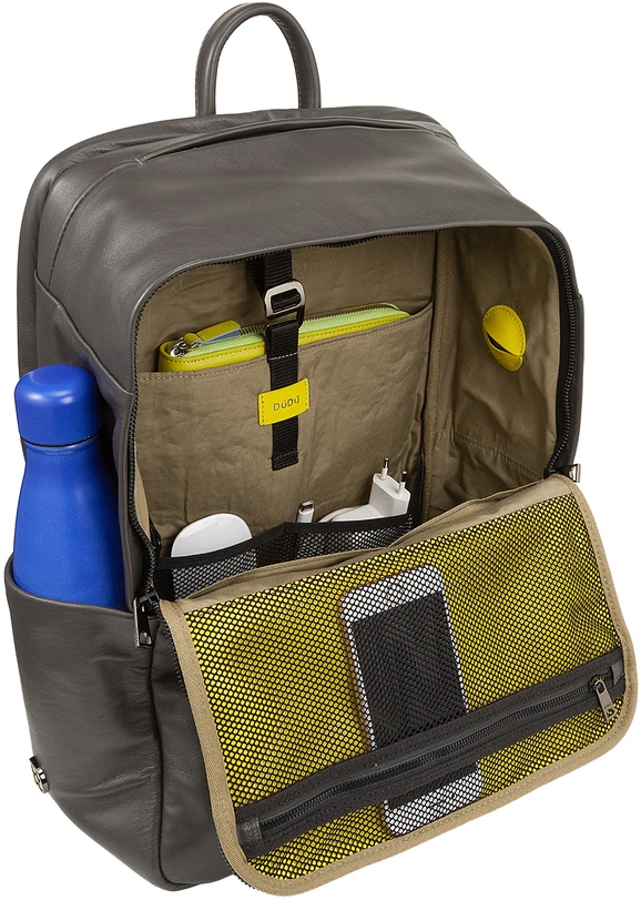 DUDU Kuprinė biznesowy Sydney – skóra naturalna, komora na laptopa, miejsce na tablet, dydis 20 l, 20 l