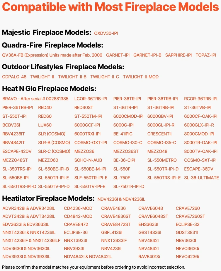Vevor Dujų uždegimo mazgas Heatilator, Heat & Glo