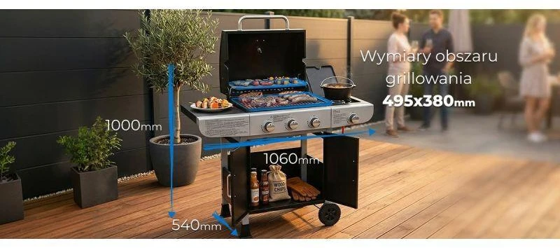 Ravanson GO-3 3-Burner Gas Grilis 10,6 kW