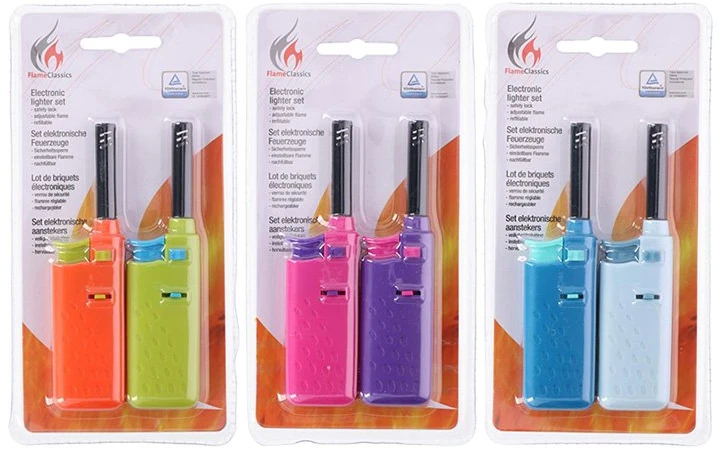 Other Brand BBQ - Gas lighter for barbecue / kitchen 14 cm 2 pcs. (oranžinis / žalias)