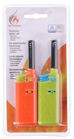 Other Brand BBQ - Gas lighter for barbecue / kitchen 14 cm 2 pcs. (oranžinis / žalias)