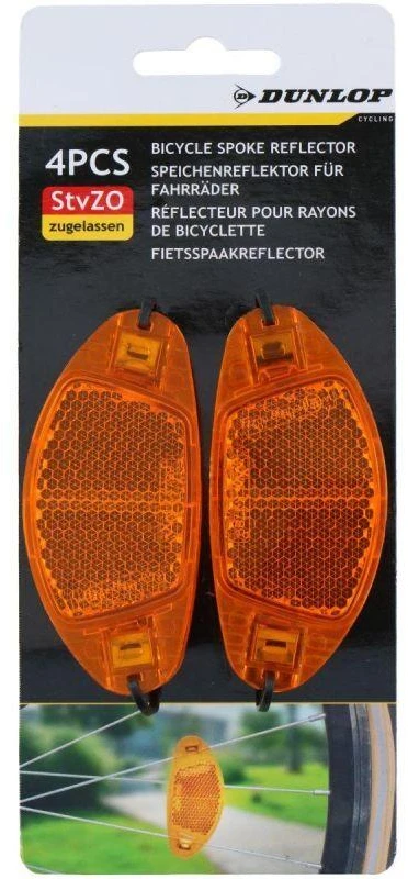 Atspindžiai dviračio stipinams, 4 vnt., Dunlop