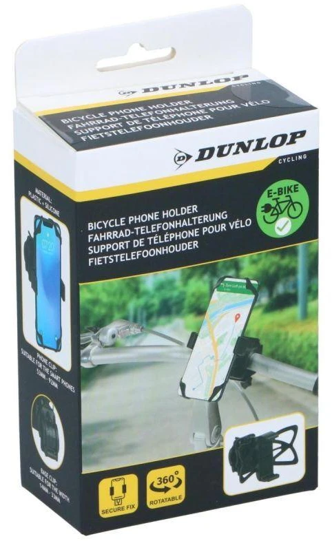 DVIRAČIO LAIKIKLIS TELEFONUI DUNLOP, SUKIOJAMAS 360 LAIPSNIŲ KAMPU, Juodas 434322