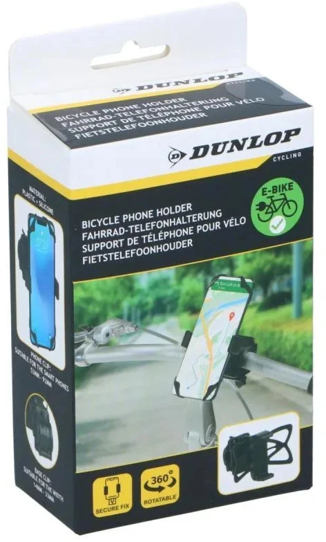 DVIRAČIO LAIKIKLIS TELEFONUI DUNLOP, SUKIOJAMAS 360 LAIPSNIŲ KAMPU, Juodas 434322