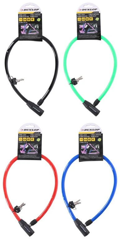 Dunlop - Cable, anti-theft bicycle lock (žalias)