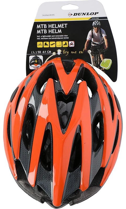 Dunlop MTB dviratininko šalmas L, oranžinis / juodas