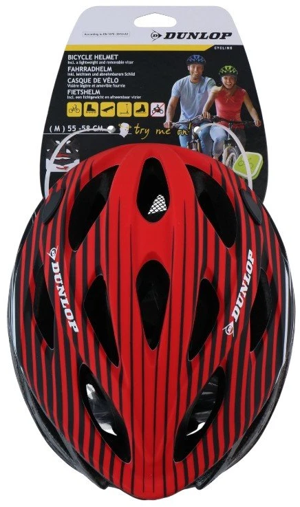 Dunlop MTB dviratininko šalmas M, 55–58 cm, raudonas-juodas