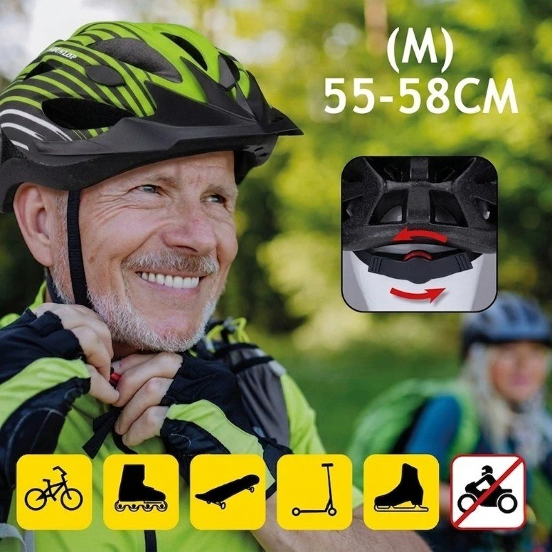 Dunlop MTB dviratininko šalmas M 55–58 cm, žaliai juodas