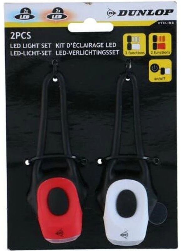 DUNLOP PRO SILICONE LED DVIRAČIO ŽIBINTŲ KOMPLEKTAS PRIEKINIS IR GALINIS