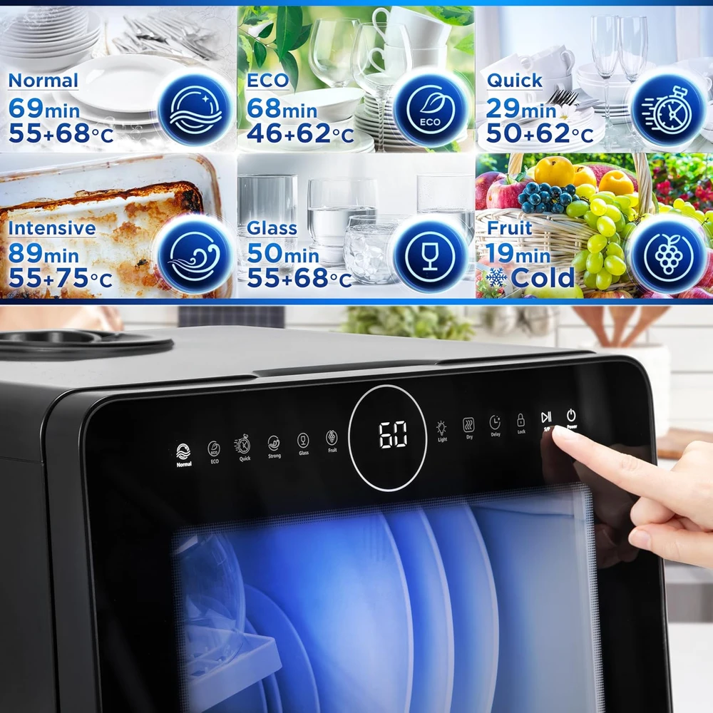Duronic kompaktiška stalinė indaplovė 950 W, 5 l/ciklui, juoda, DW5 BK