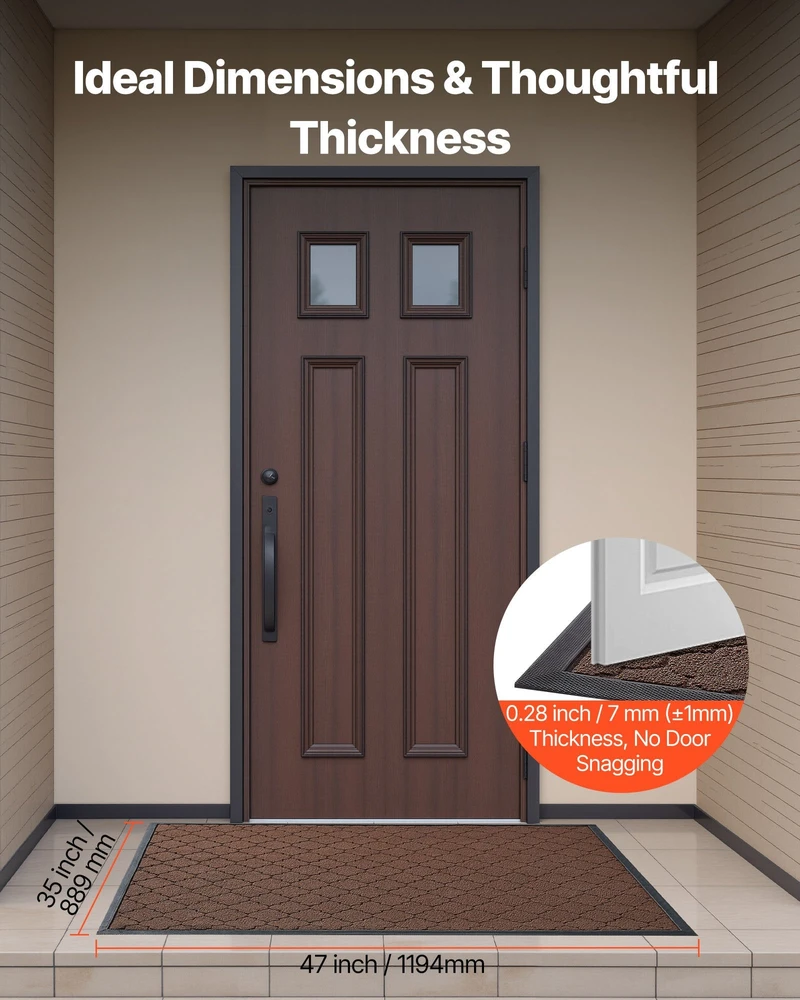 VEVOR Lauko ir vidaus durų kilimėlis 1194 x 889 mm rudas