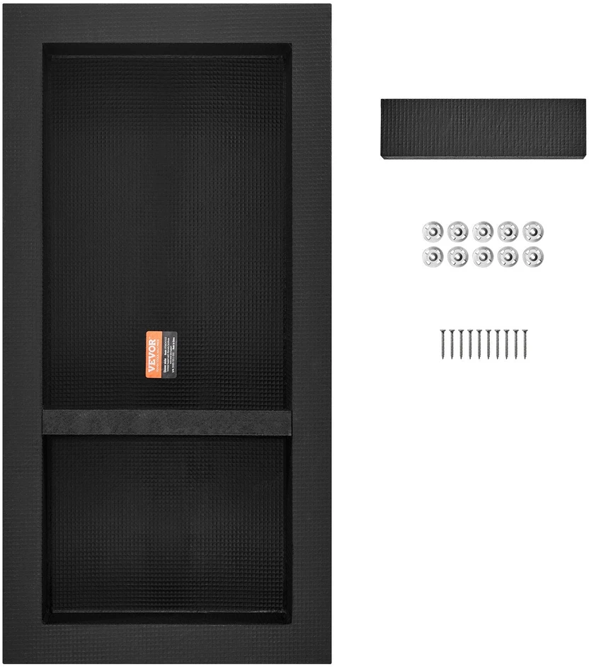 VEVOR Juoda dušo niša su lentynėlėmis plytelėms 40.64 x 81.28 cm