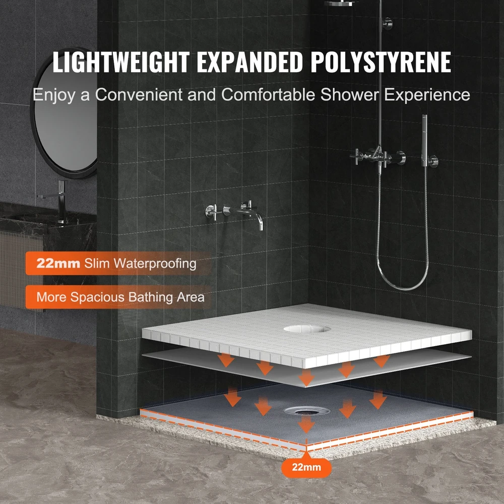 VEVOR Shower keramikos rinkinys su centriniu nutekėjimu