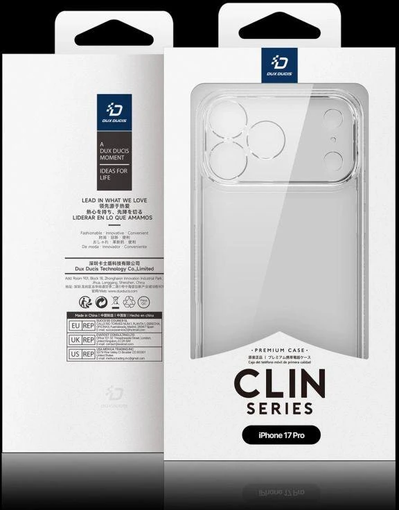 Dux Ducis Clin dėklas iPhone 17 Pro – Skaidrus
