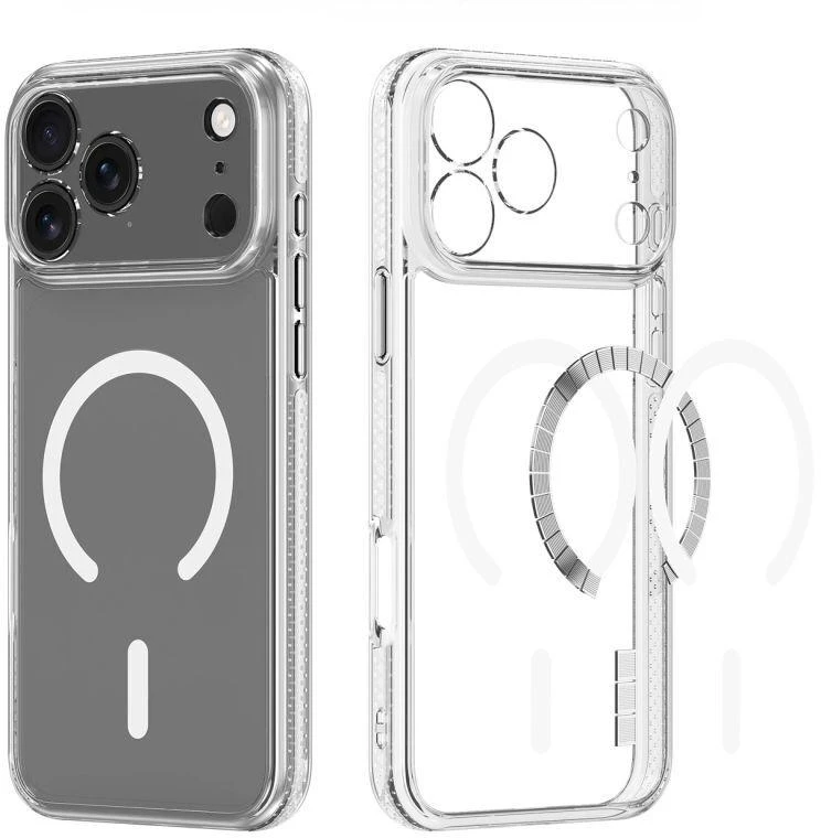 DUX DUCIS CLIN MAG dėklas, suderinamas su „MagSafe“, skirtas IPHONE 17 PRO MAX (atviro žiedo versija), skaidrus