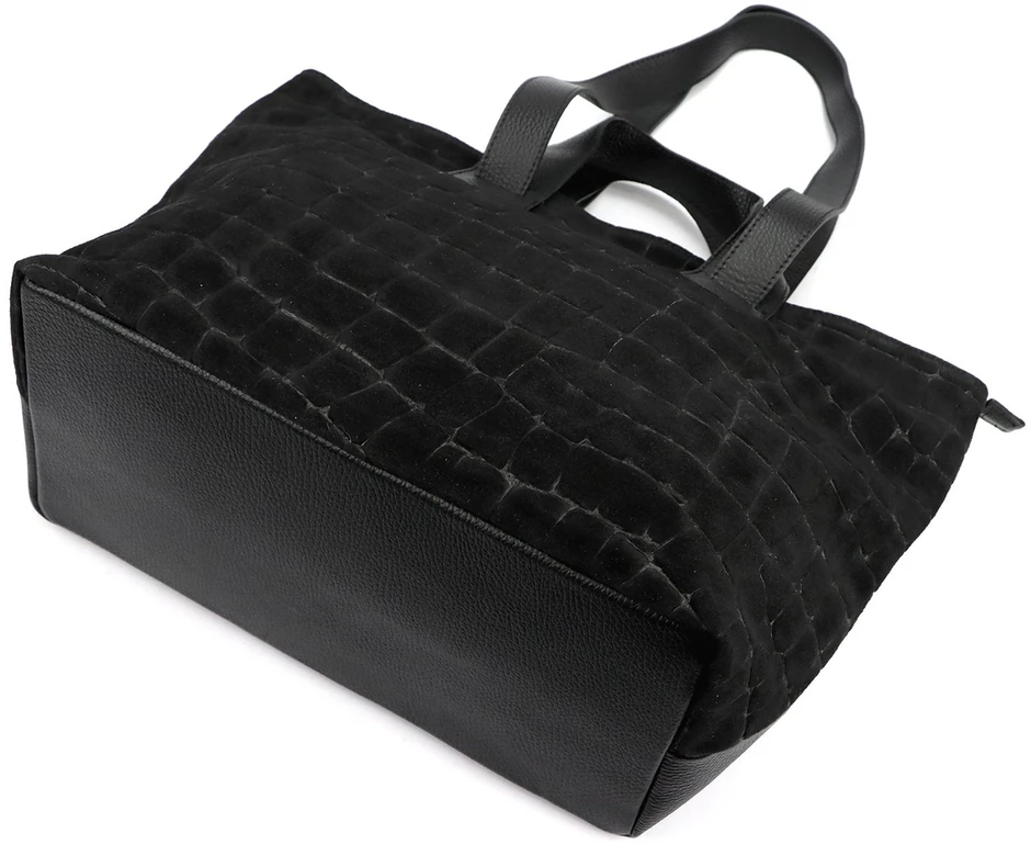 Duża skórzana shopperka A4 Luka 25-077 CROCO