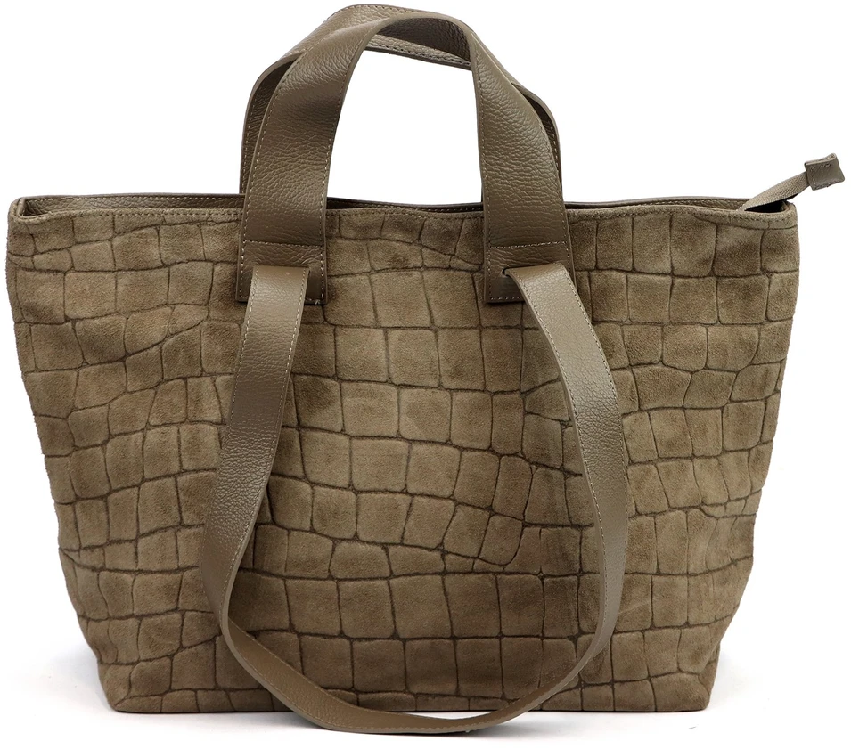 Duża skórzana shopperka A4 Luka 25-077 CROCO