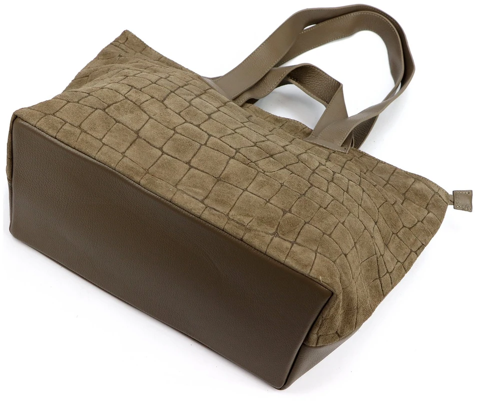 Duża skórzana shopperka A4 Luka 25-077 CROCO