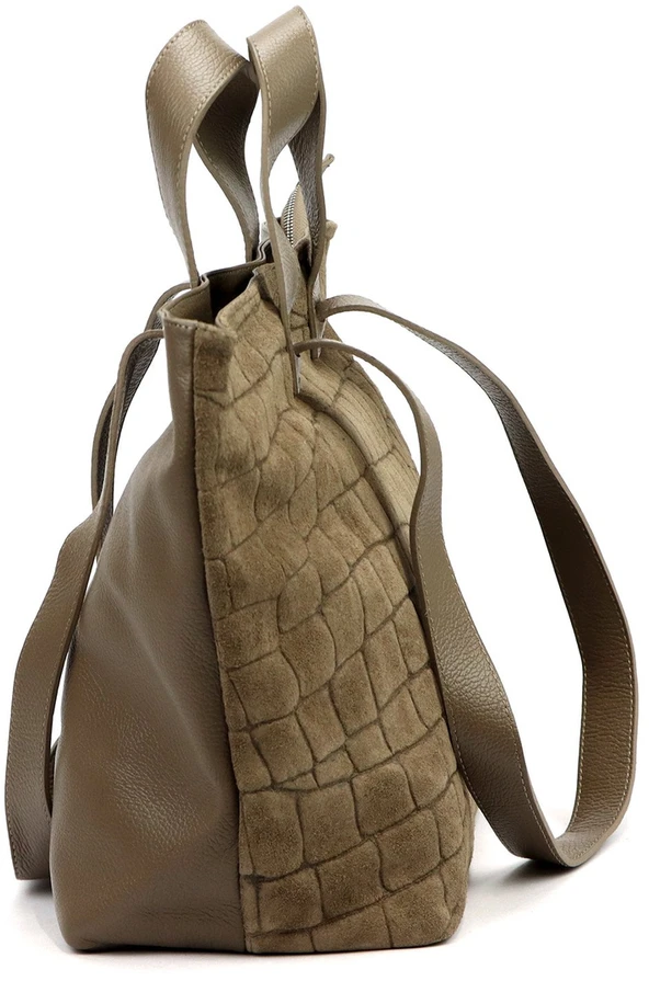 Duża skórzana shopperka A4 Luka 25-077 CROCO