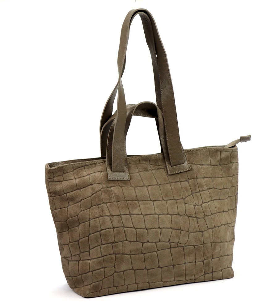 Duża skórzana shopperka A4 Luka 25-077 CROCO