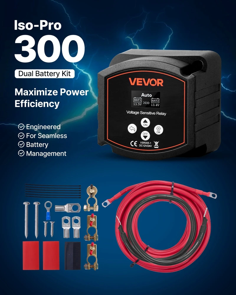 VEVOR Dvigubas akumuliatoriaus izoliatoriaus rinkinys 12V