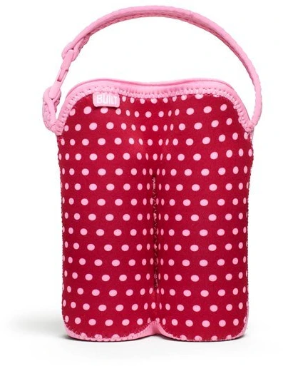 BUILT Bottle Buddy dviejų buteliukų krepšys su laikikliu (Baby Rožinė Mini Dots)