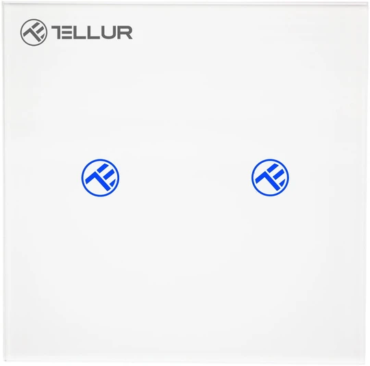 „Tellur“ išmanusis WiFi jungiklis, SS2N, 2 prievadai, 1800 W, Baltas