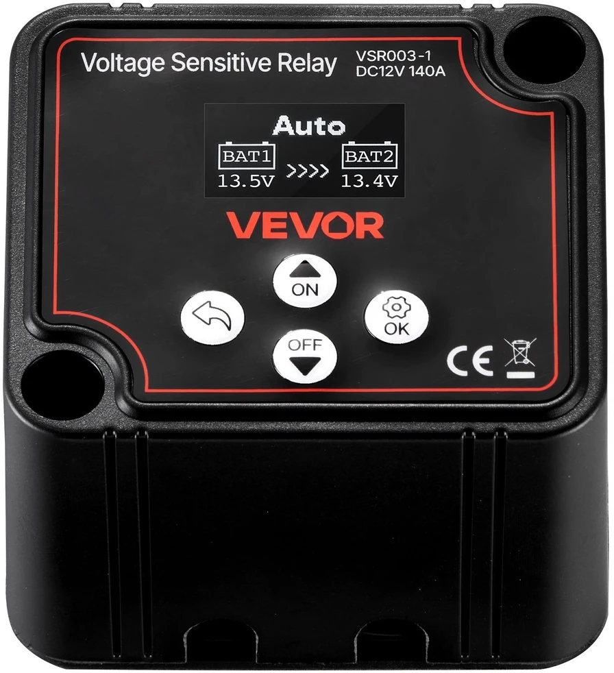 VEVOR 12V 140A dvigubas akumuliatorių izoliatorius UTV, ATV