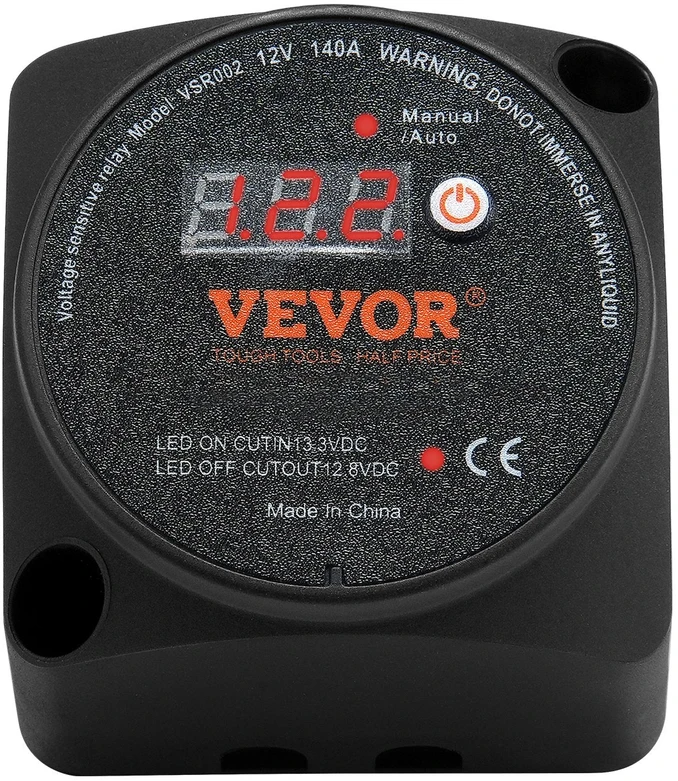 VEVOR Dualus akumuliatorių relės rinkinys 12V 140A