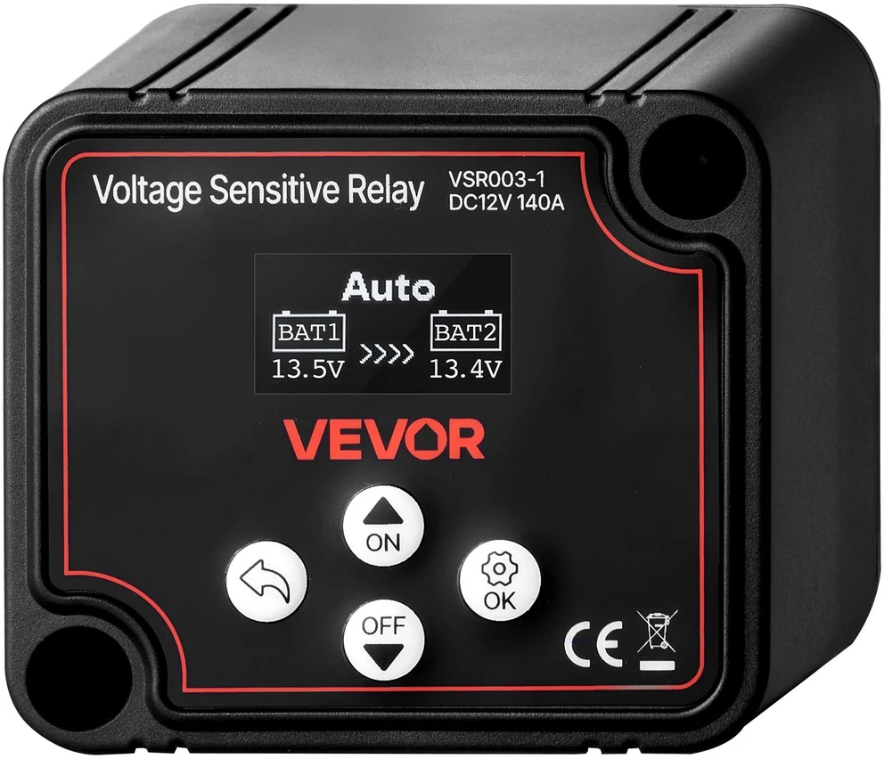 VEVOR 12V 140A dvigubas akumuliatorių izoliatorius UTV, ATV