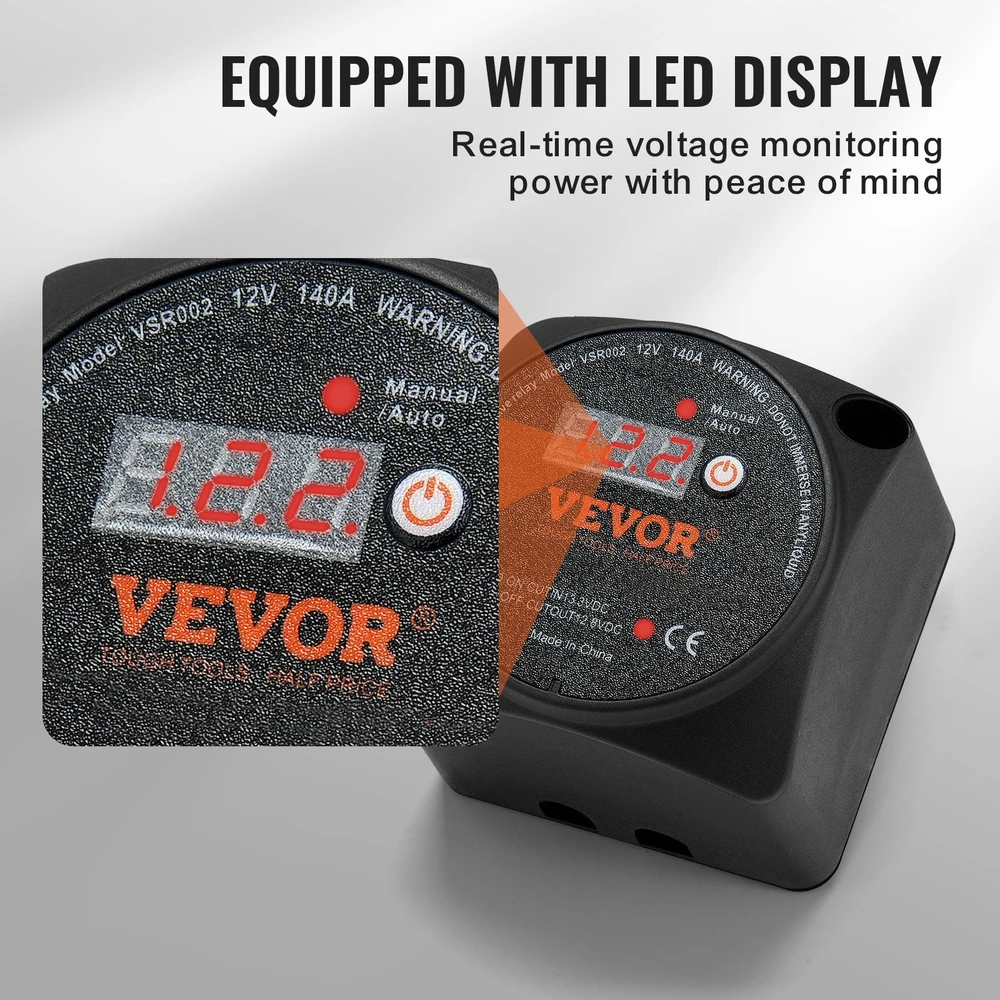 VEVOR Dualus akumuliatorių relės rinkinys 12V 140A