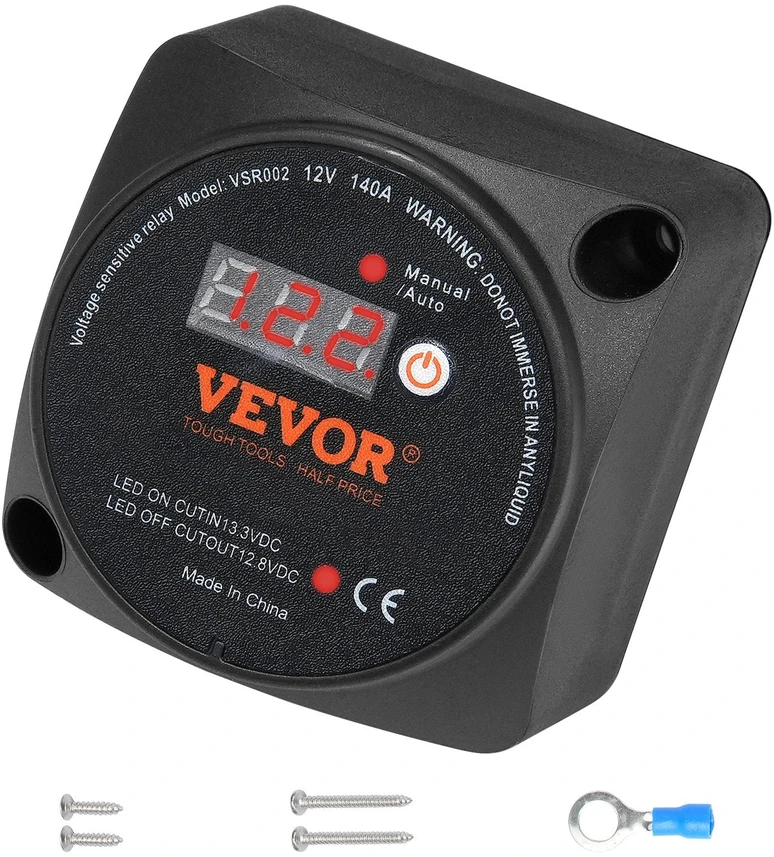 VEVOR Baterijų izoliatorius su įtampos jutikliu 12V