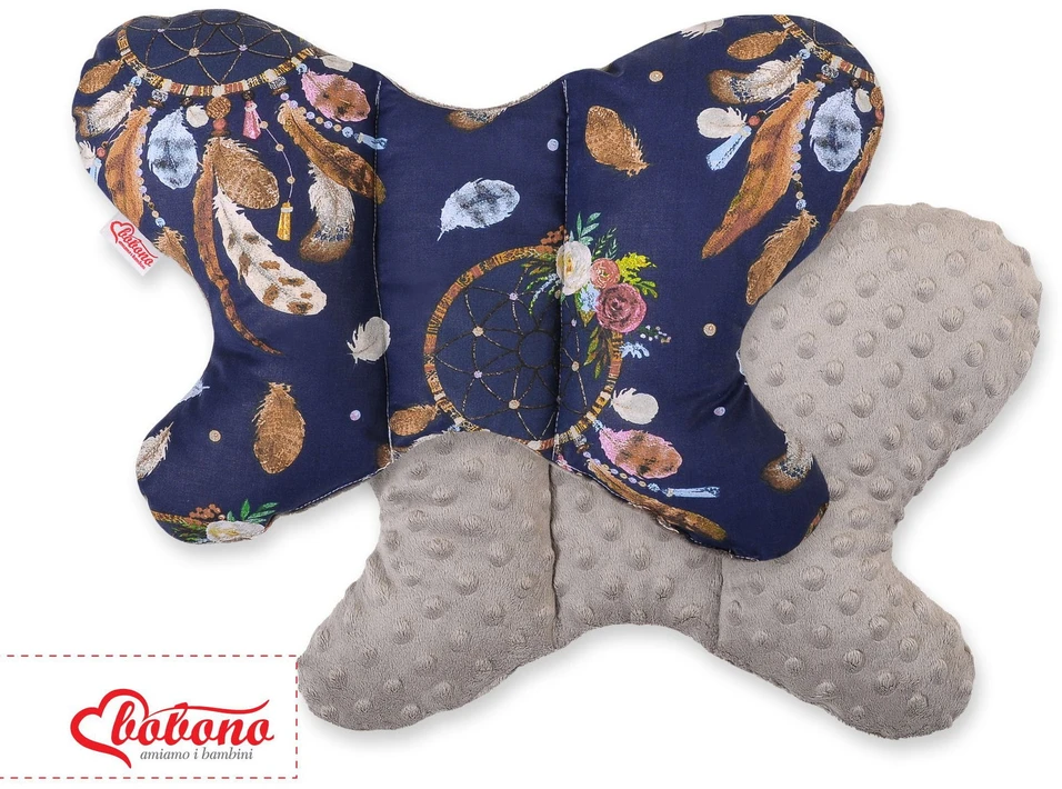 Dvipusė amortizuojanti pagalvėlė BUTTERFLY – tamsiai mėlyna/pilka ruda
