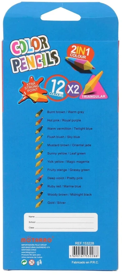 Dvipusiai spalvoti pieštukai „Star Color“ 12 × 2