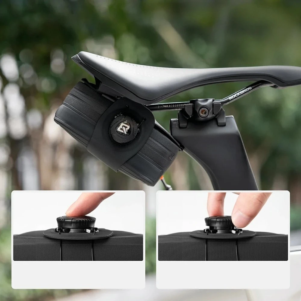 Rockbros AS-150 Atsparus vandeniui Multifunctional Saddle Bag with Bottle Holder - Juodas