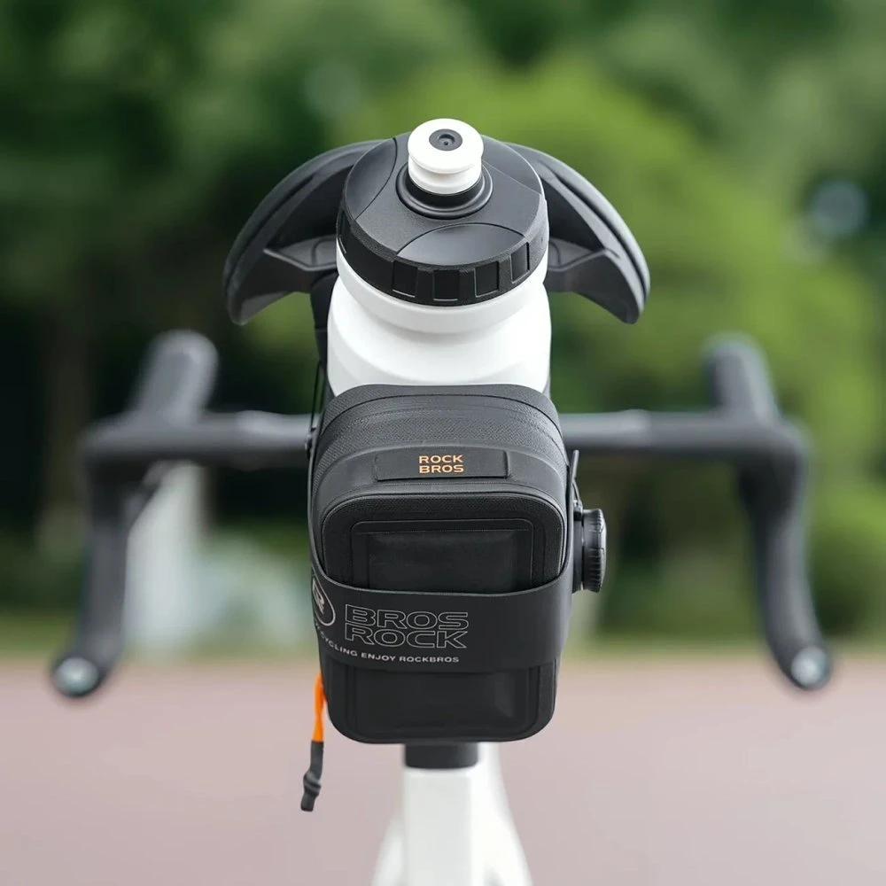 Rockbros AS-150 Atsparus vandeniui Multifunctional Saddle Bag with Bottle Holder - Juodas